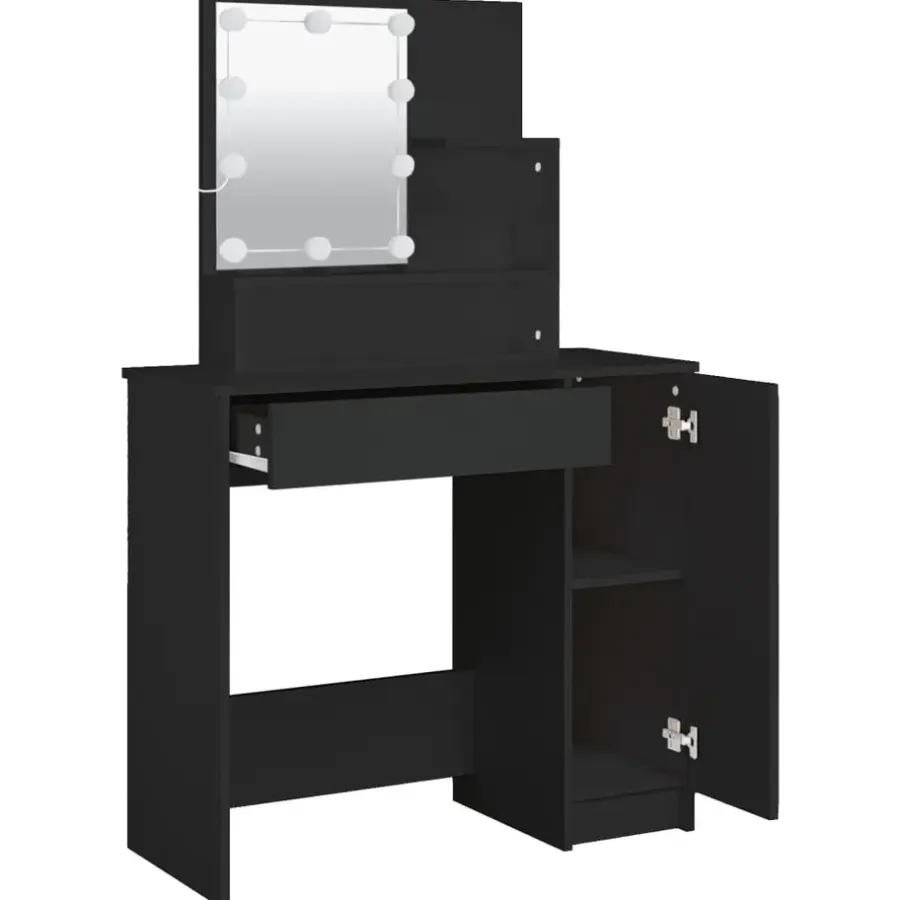 vidaXL - Kaptafel - Zwart - Bewerkt hout