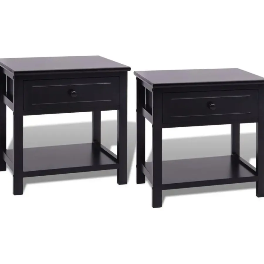 vidaXL - Kast - Zwart - Paulowniahout - 2 stuks
