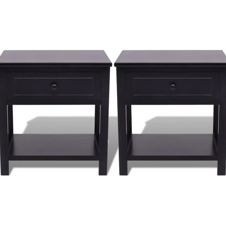 vidaXL - Kast - Zwart - Paulowniahout - 2 stuks