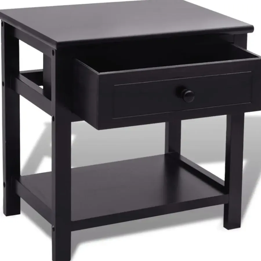 vidaXL - Kast - Zwart - Paulowniahout - 2 stuks
