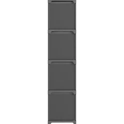 Wandkasten-vidaXL - Kast met 12 vakken en grijs stof boxen - Grijs - 103x30x141 cm