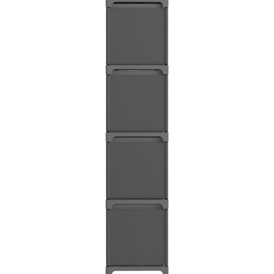 Wandkasten-vidaXL - Kast met 12 vakken en grijs stof boxen - Grijs - 103x30x141 cm