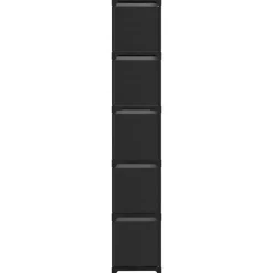 vidaXL - Kast met 15 vakken en grijs stof boxen - Zwart - 103x30x175.5 cm
