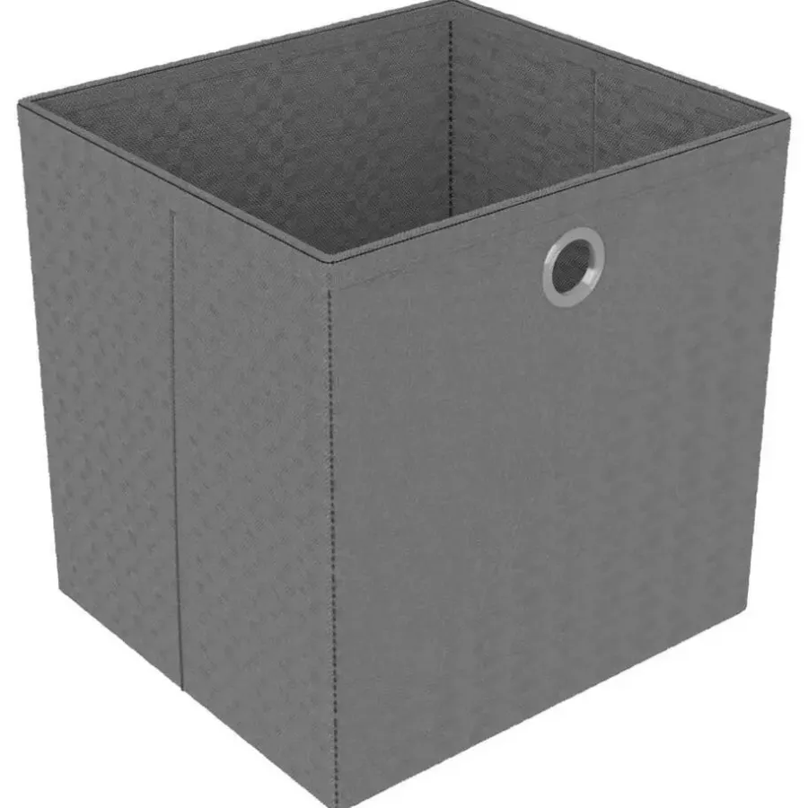 vidaXL - Kast met 15 vakken en grijs stof boxen - Zwart - 103x30x175.5 cm