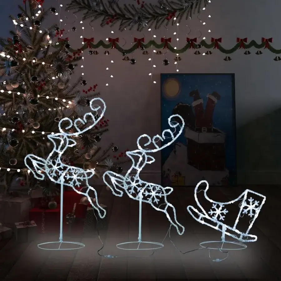 Kerstverlichting-vidaXL - Kerst Rendier En Slee - Cold white