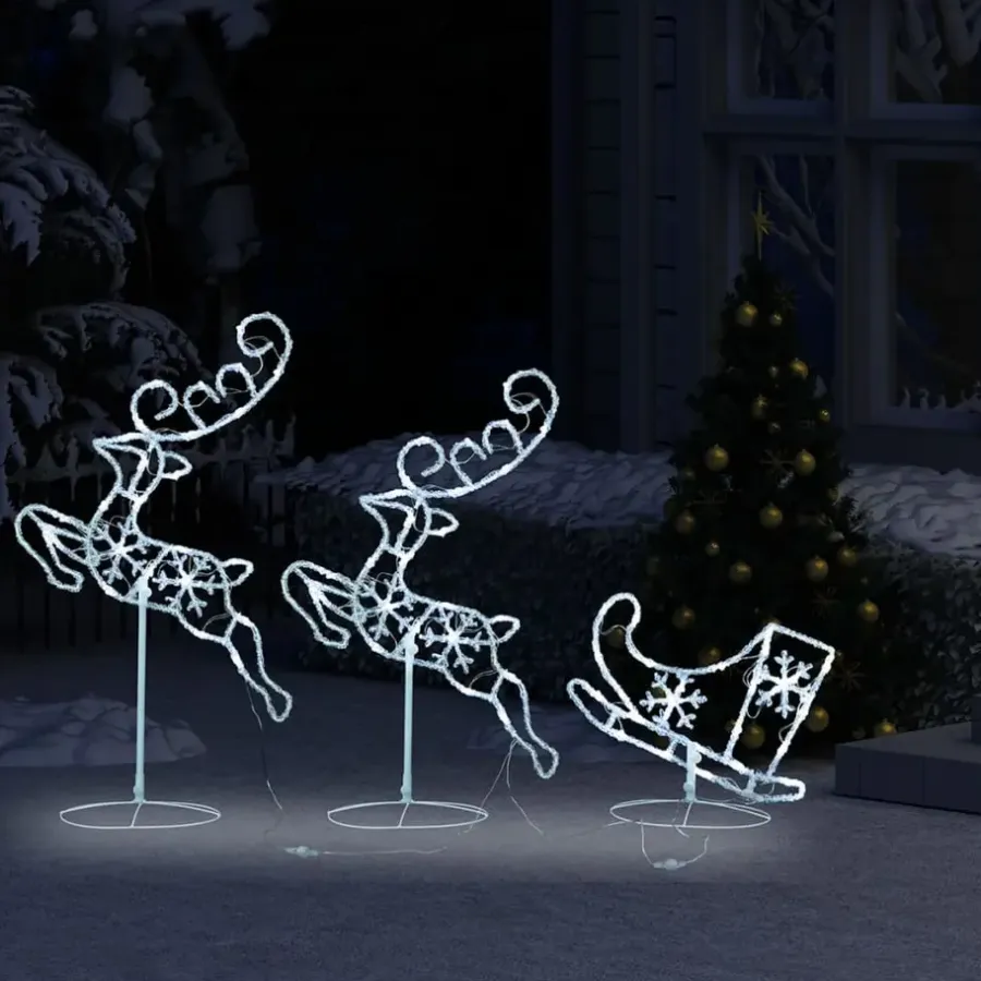 Kerstverlichting-vidaXL - Kerst Rendier En Slee - Cold white