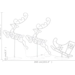 Kerstverlichting-vidaXL - Kerst Rendier En Slee - Cold white