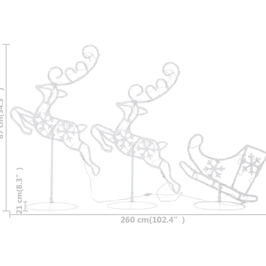 Kerstverlichting-vidaXL - Kerst Rendier En Slee - Cold white