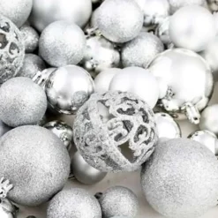 vidaXL - Kerstbal - Zilver - Kunststof - 100 stuks