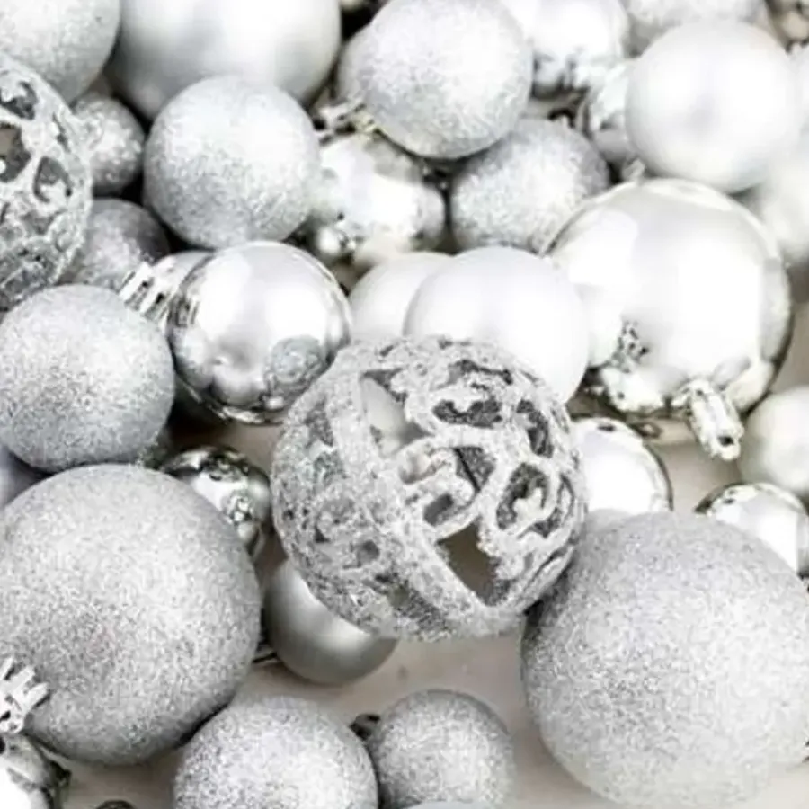 vidaXL - Kerstbal - Zilver - Kunststof - 100 stuks