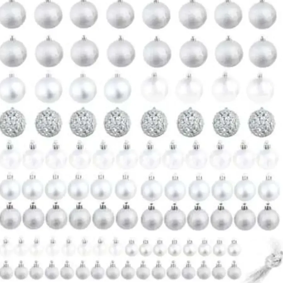 vidaXL - Kerstbal - Zilver - Kunststof - 100 stuks