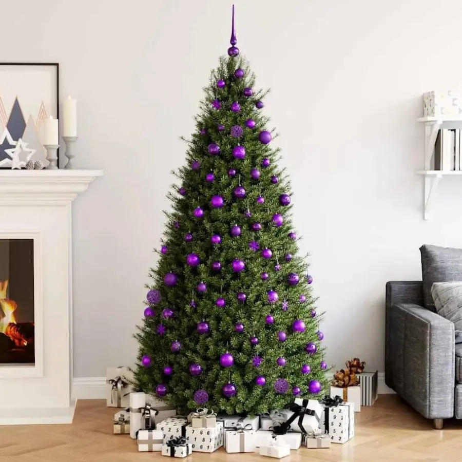 Kerstdecoratie-vidaXL - Kerstballenset - Paars - Polystyreen