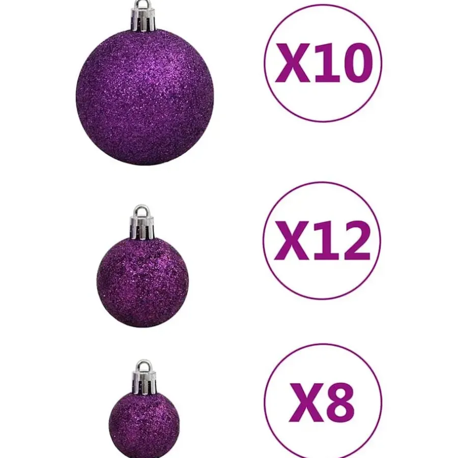 Kerstdecoratie-vidaXL - Kerstballenset - Paars - Polystyreen