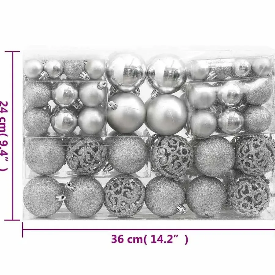 vidaXL - Kerstballenset - Zilver - Polystyreen