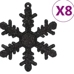 Kerstdecoratie-vidaXL - Kerstballenset - Zwart - Polystyreen