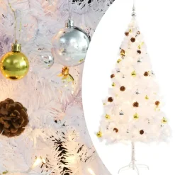 Kerstbomen-vidaXL - Kerstboom - Wit - 180 x 90 cm