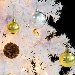Kerstbomen-vidaXL - Kerstboom - Wit - 180 x 90 cm