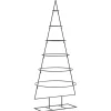 Kerstbomen-vidaXL - Kerstdecoratie kerstboom 65x60x150 cm - Zwart - Staal