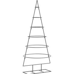 Kerstbomen-vidaXL - Kerstdecoratie kerstboom 65x60x150 cm - Zwart - Staal