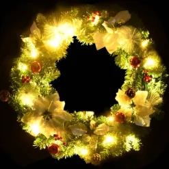 vidaXL - Kerstkrans - Green & white