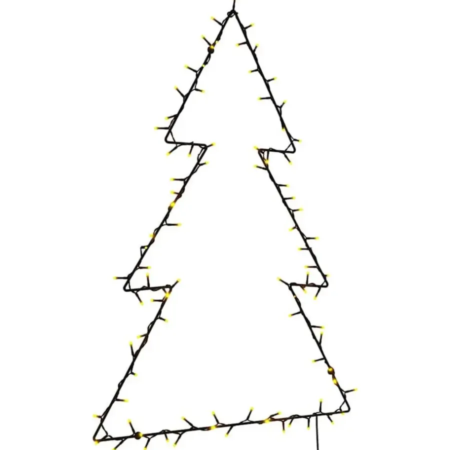 Kerstverlichting-vidaXL - Kerstverlichting kerstboom silhouet 63x90 cm - Warmwit - Kunststof