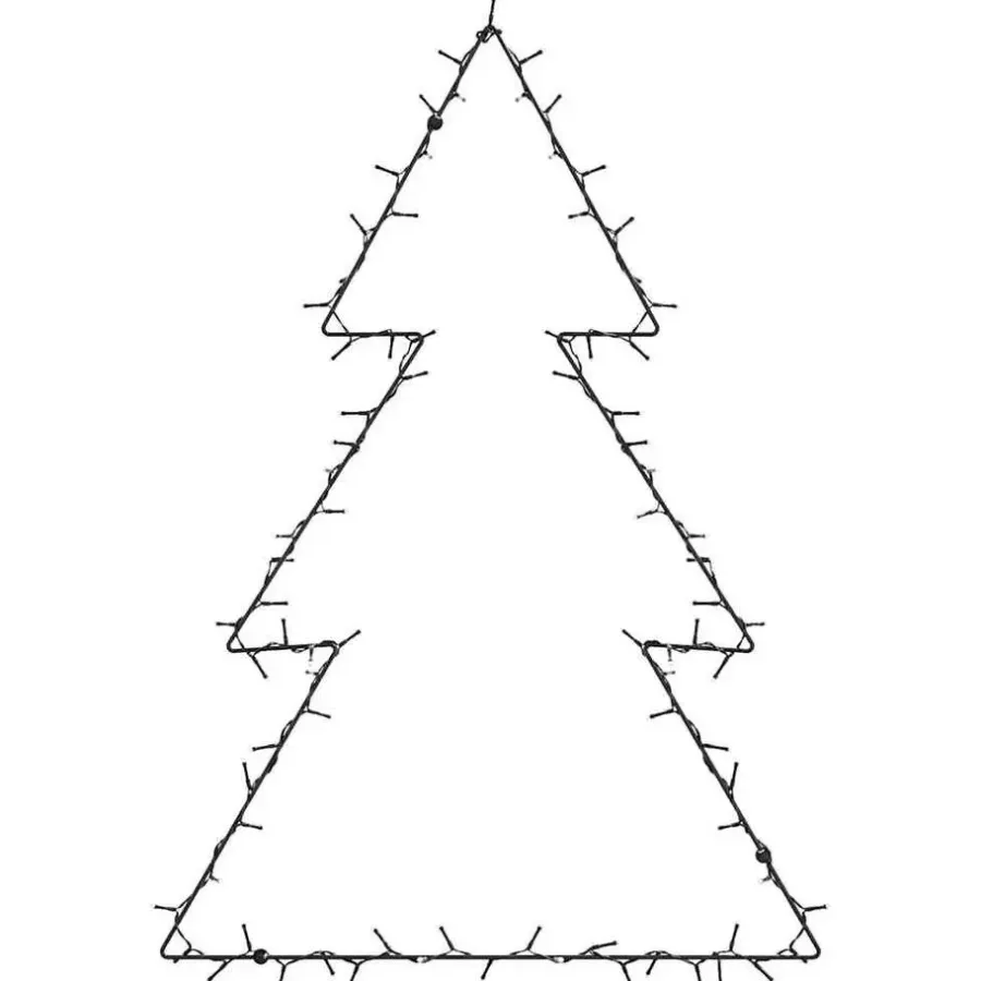 Kerstverlichting-vidaXL - Kerstverlichting kerstboom silhouet 63x90 cm - Warmwit - Kunststof