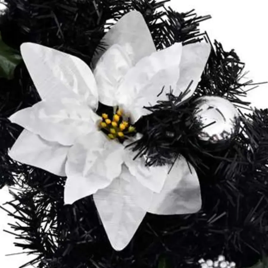 Kerstverlichting-vidaXL - Kerstversiering - Zwart & zilverkleurig