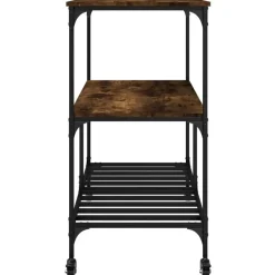 Trolleys-vidaXL - Keukentrolley - Bruin - Bewerkt hout