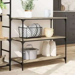 Trolleys-vidaXL - Keukentrolley - Bruin - Bewerkt hout
