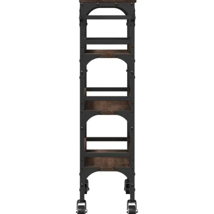 vidaXL - Keukentrolley - Bruin - Bewerkt hout