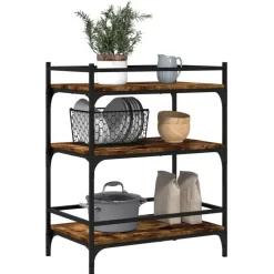 Trolleys-vidaXL - Keukentrolley - Bruin - Bewerkt hout