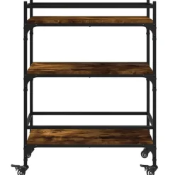 Trolleys-vidaXL - Keukentrolley - Bruin - Bewerkt hout