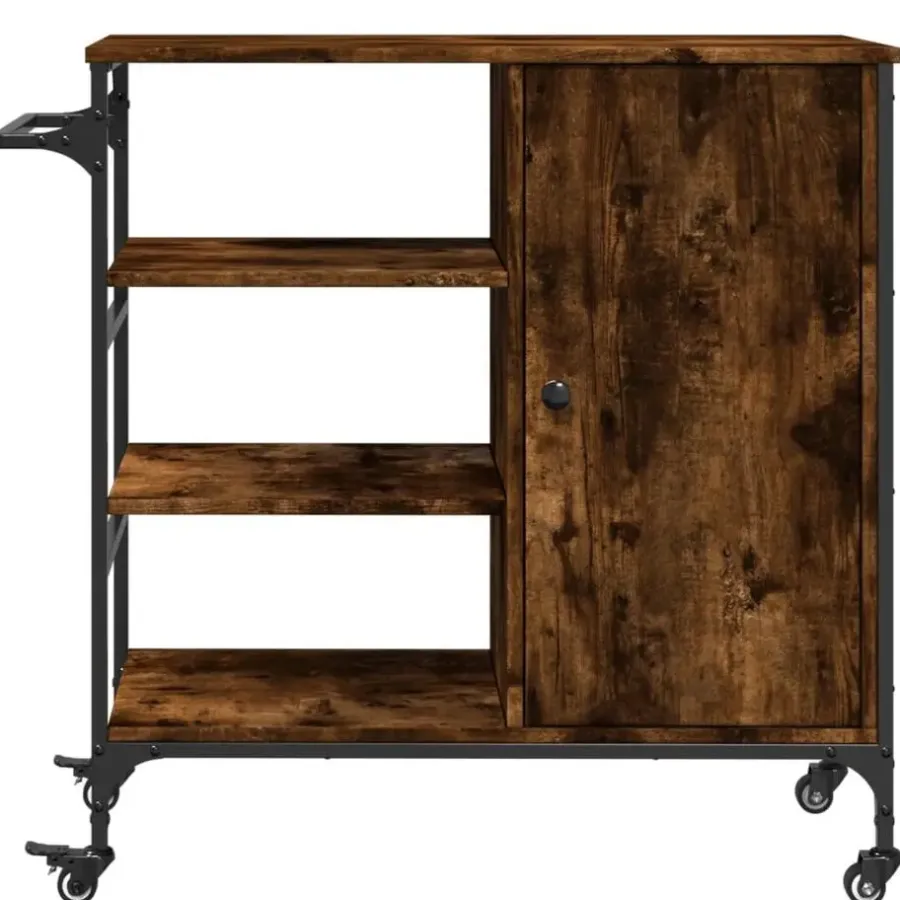vidaXL - Keukentrolley - Bruin - Bewerkt hout