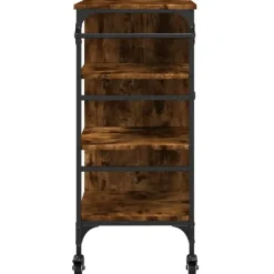 vidaXL - Keukentrolley - Bruin - Bewerkt hout