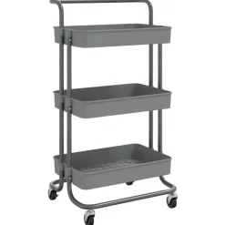 Trolleys-vidaXL - Keukentrolley - Grijs - IJzer
