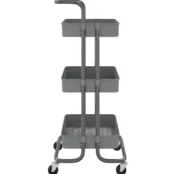 Trolleys-vidaXL - Keukentrolley - Grijs - IJzer