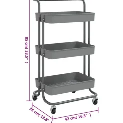 Trolleys-vidaXL - Keukentrolley - Grijs - IJzer