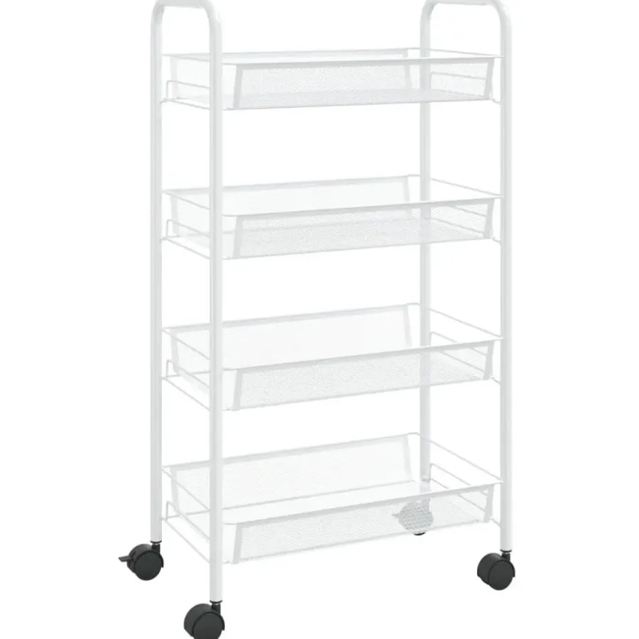 vidaXL - Keukentrolley - Wit - IJzer - 46 x 26 x 85 cm