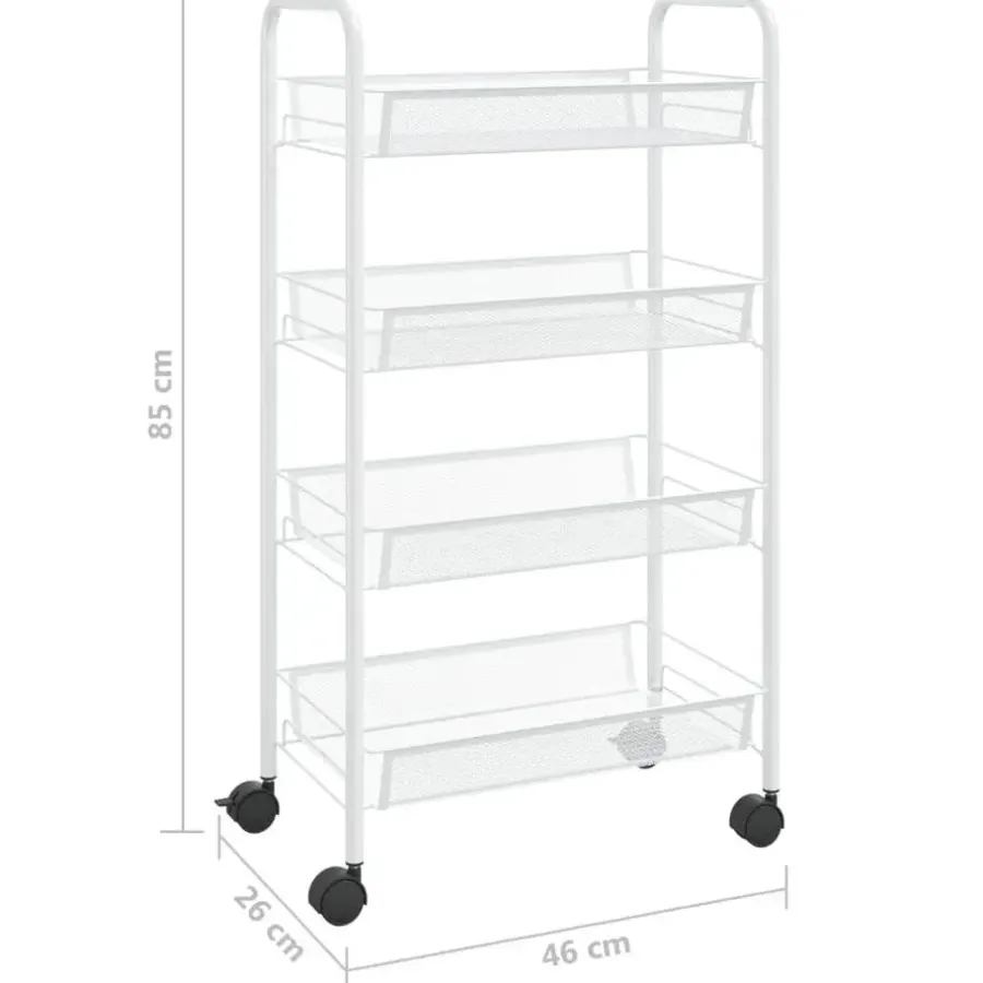 vidaXL - Keukentrolley - Wit - IJzer - 46 x 26 x 85 cm