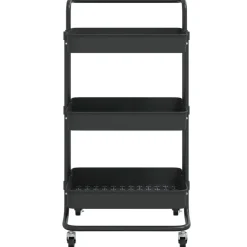 Trolleys-vidaXL - Keukentrolley - Zwart - IJzer