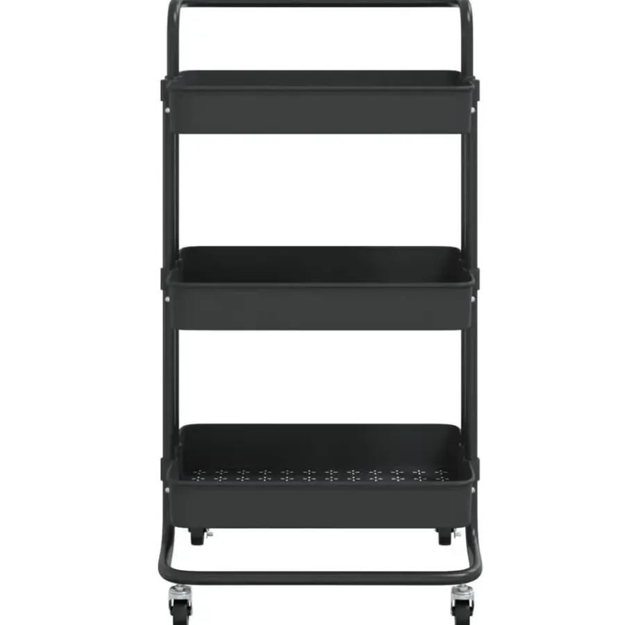 Trolleys-vidaXL - Keukentrolley - Zwart - IJzer