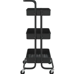 Trolleys-vidaXL - Keukentrolley - Zwart - IJzer