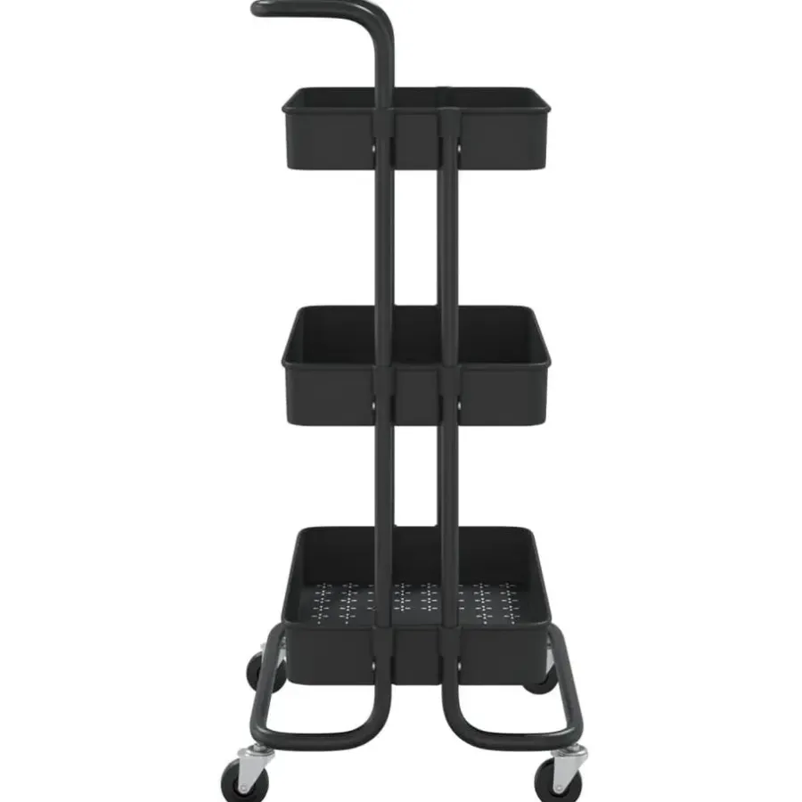 Trolleys-vidaXL - Keukentrolley - Zwart - IJzer