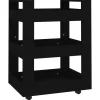 Trolleys-vidaXL - Keukentrolley - Zwart - Bewerkt hout