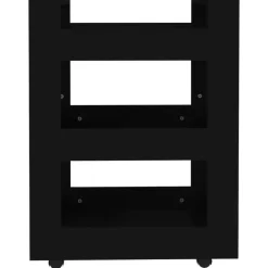 Trolleys-vidaXL - Keukentrolley - Zwart - Bewerkt hout