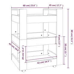 Trolleys-vidaXL - Keukentrolley - Zwart - Bewerkt hout