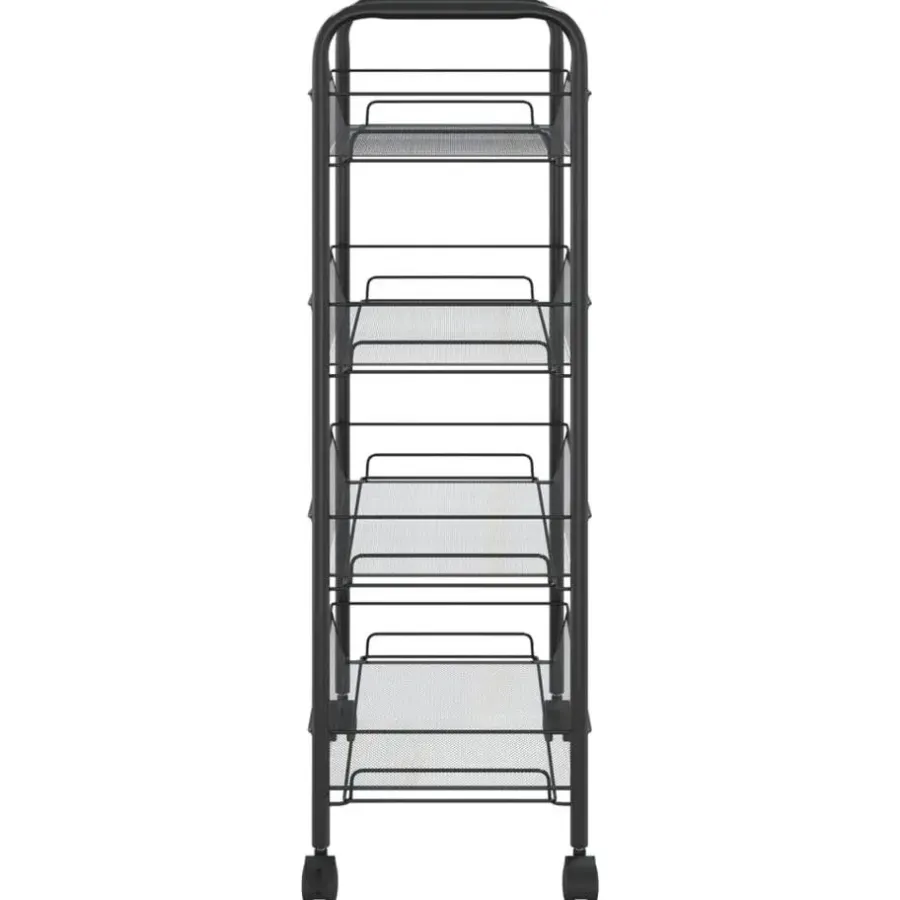 Trolleys-vidaXL - Keukentrolley - Zwart - IJzer - 46 x 26 x 85 cm