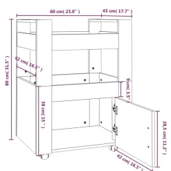 Trolleys-vidaXL - Keukentrolley - Zwart - Bewerkt hout