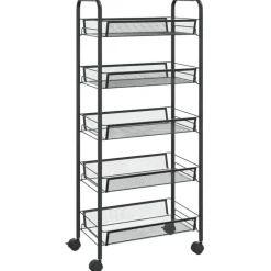 vidaXL - Keukentrolley - Zwart - IJzer - 46 x 26 x 105 cm