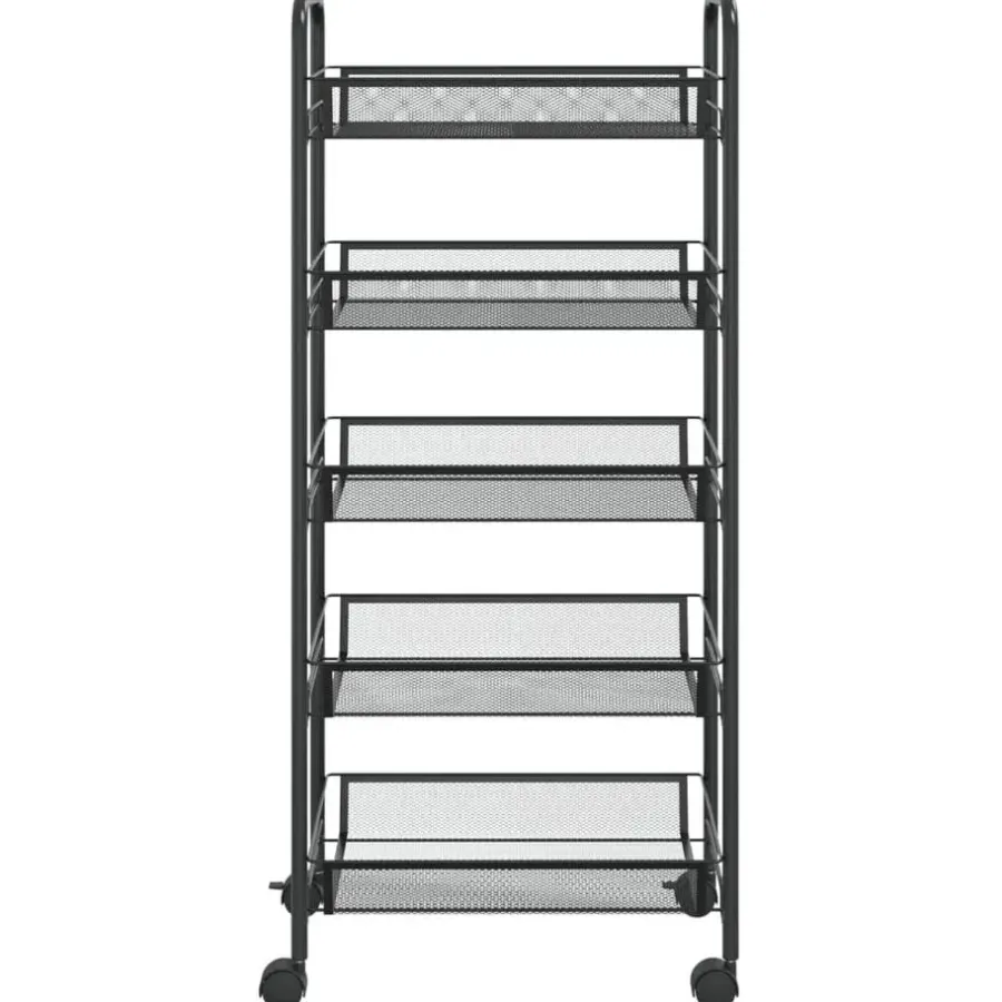 vidaXL - Keukentrolley - Zwart - IJzer - 46 x 26 x 105 cm